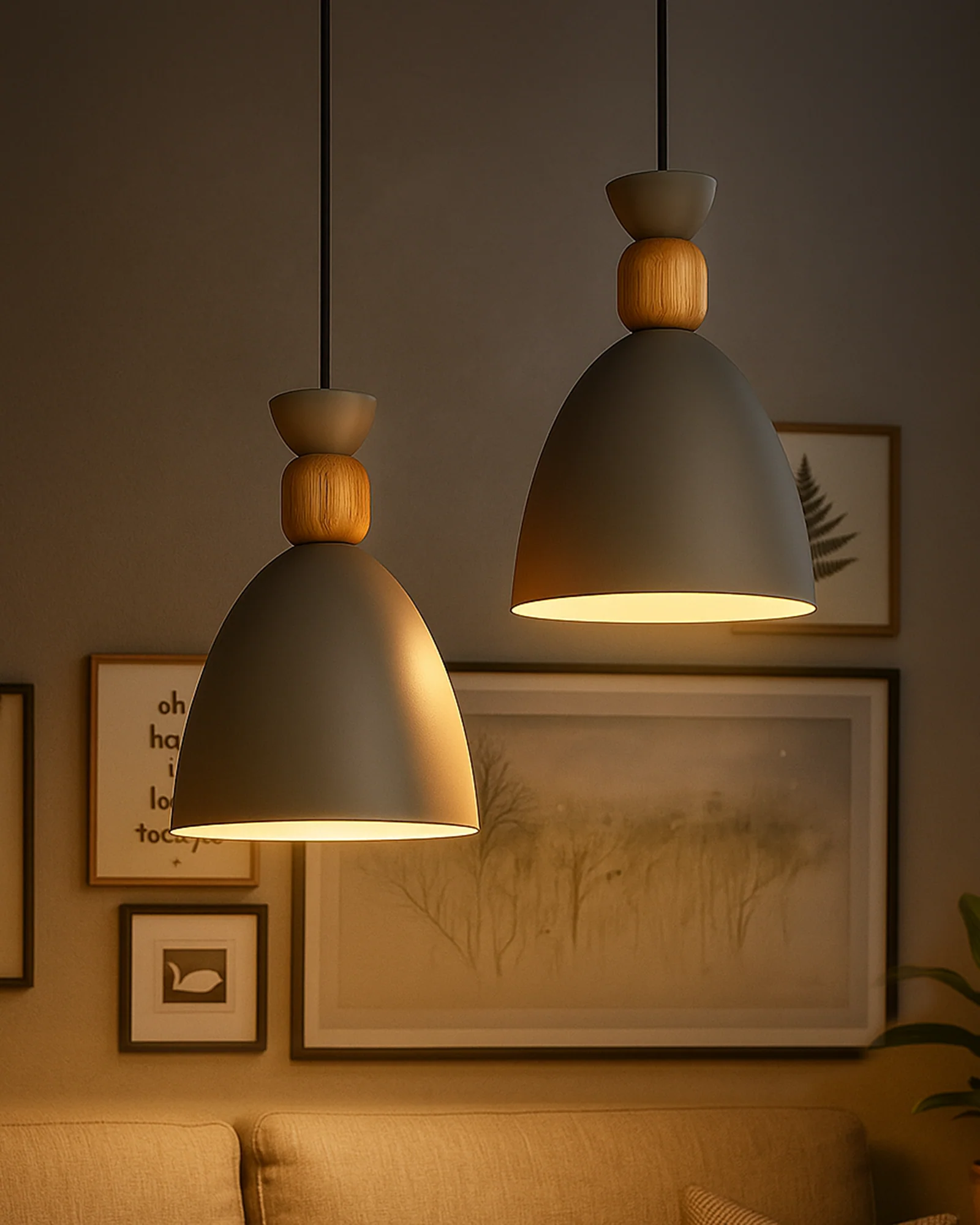 Lampara Colgante Copa Gris - Imagen 4