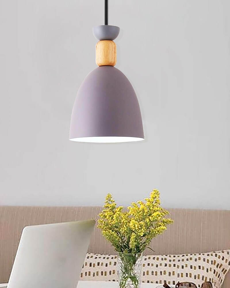 Lampara Colgante Copa Gris - Imagen 2