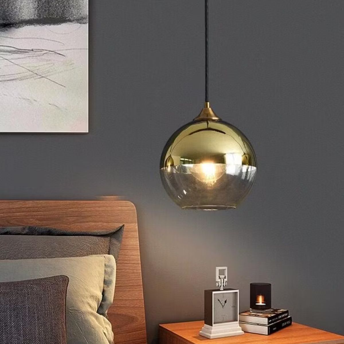 Lampara Colgante Kappa Dorado - Imagen 2